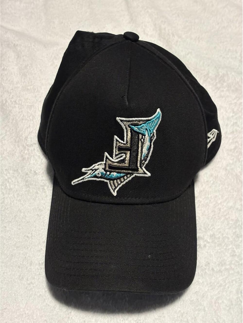 Florida Marlins Upside Down Logo BLACK Adjustable New Era Cooperstown